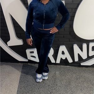 Dark blue velour Juicy Couture pants set